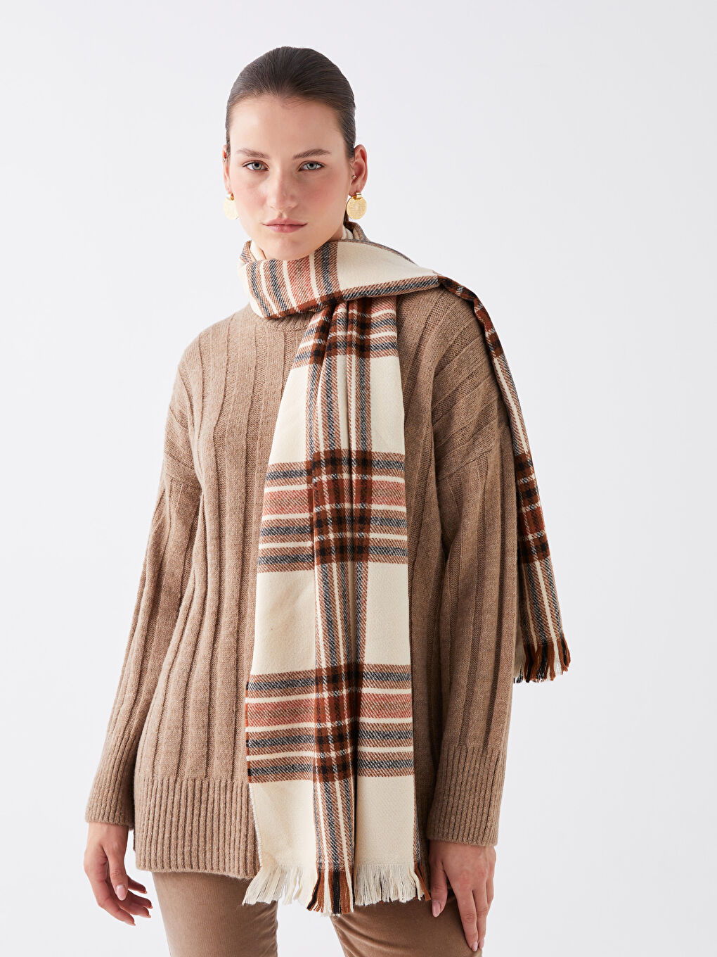 LCW ACCESSORIES Plaid Patterned Women's Scarf -W36027Z8-LLX