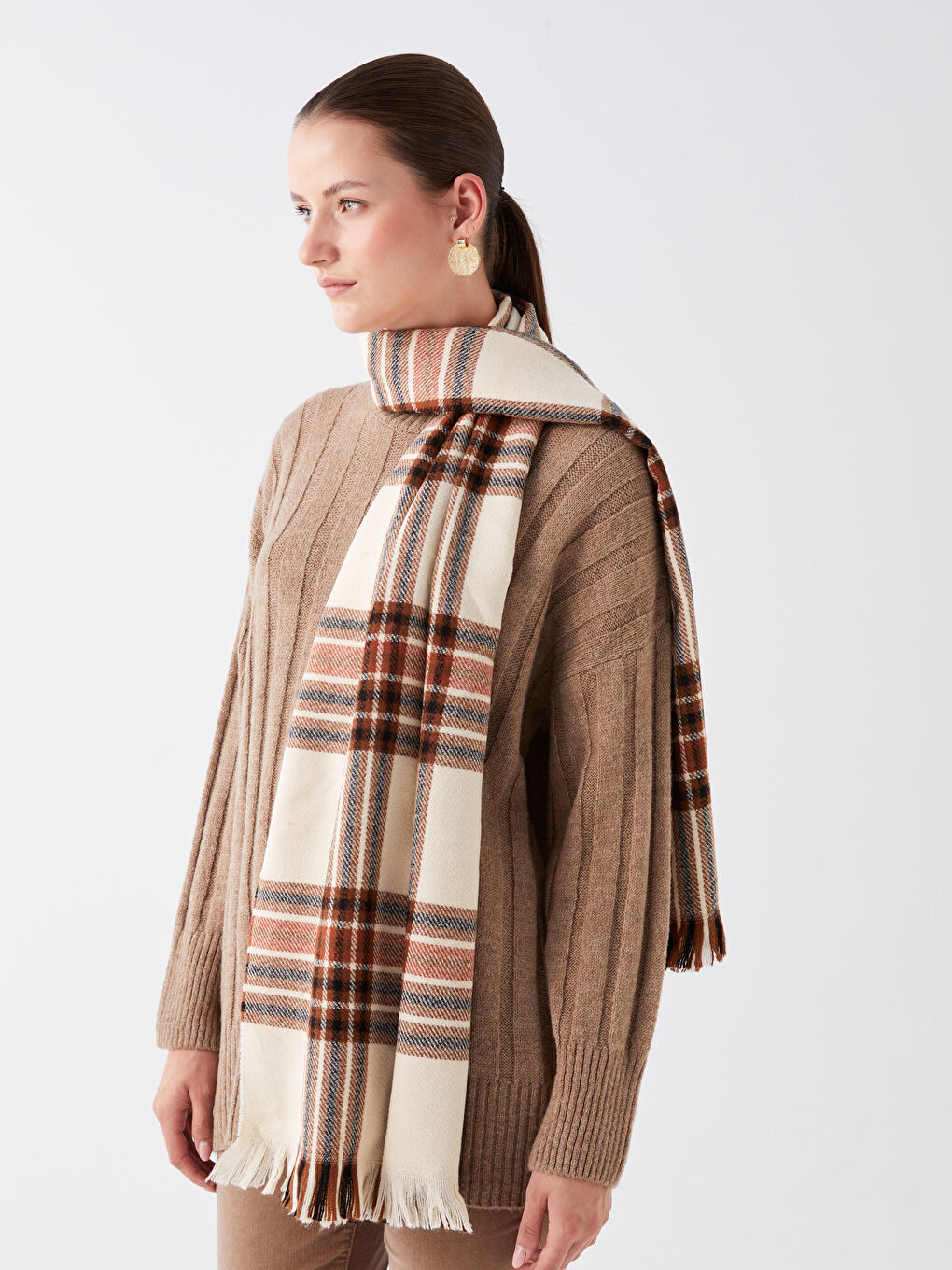 LCW ACCESSORIES Plaid Patterned Women's Scarf -W36027Z8-LLX