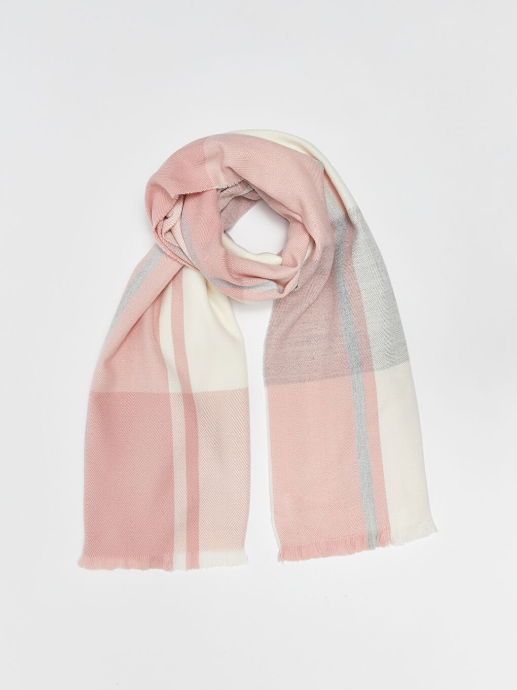 LCW ACCESSORIES Κασκόλ Γυναικείο με Κρόσσια και Καρό Σχέδιο -W36028Z8-JSK