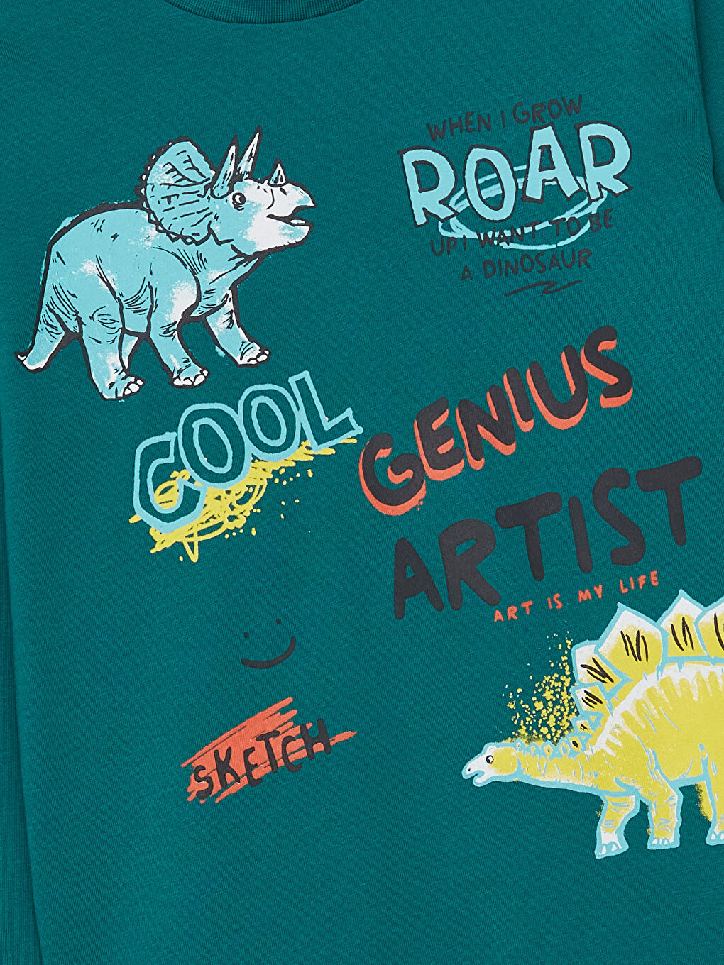 მრგვალი საყელო ნაბეჭდი გრძელმკლავიანი მაისური ბიჭებისთვის-1