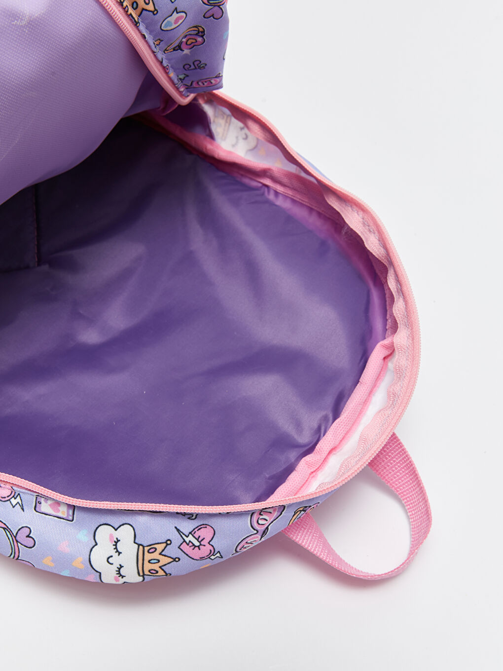 Lila Baskılı Kız Çocuk Okul Çantası-4