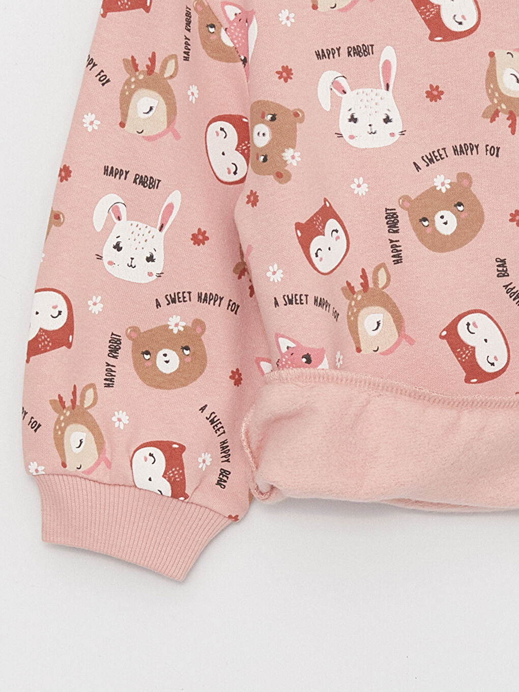 LCW baby Crew Neck Long Sleeve Printed Baby Girls' Sweatshirt -W36062Z1-KTU