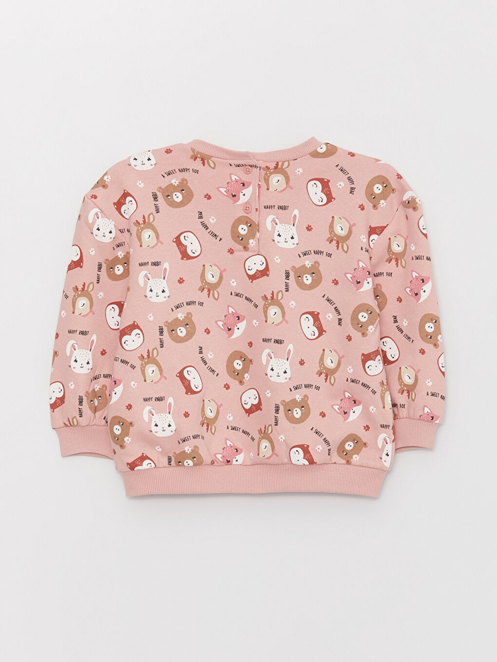 LCW baby Crew Neck Long Sleeve Printed Baby Girls' Sweatshirt -W36062Z1-KTU