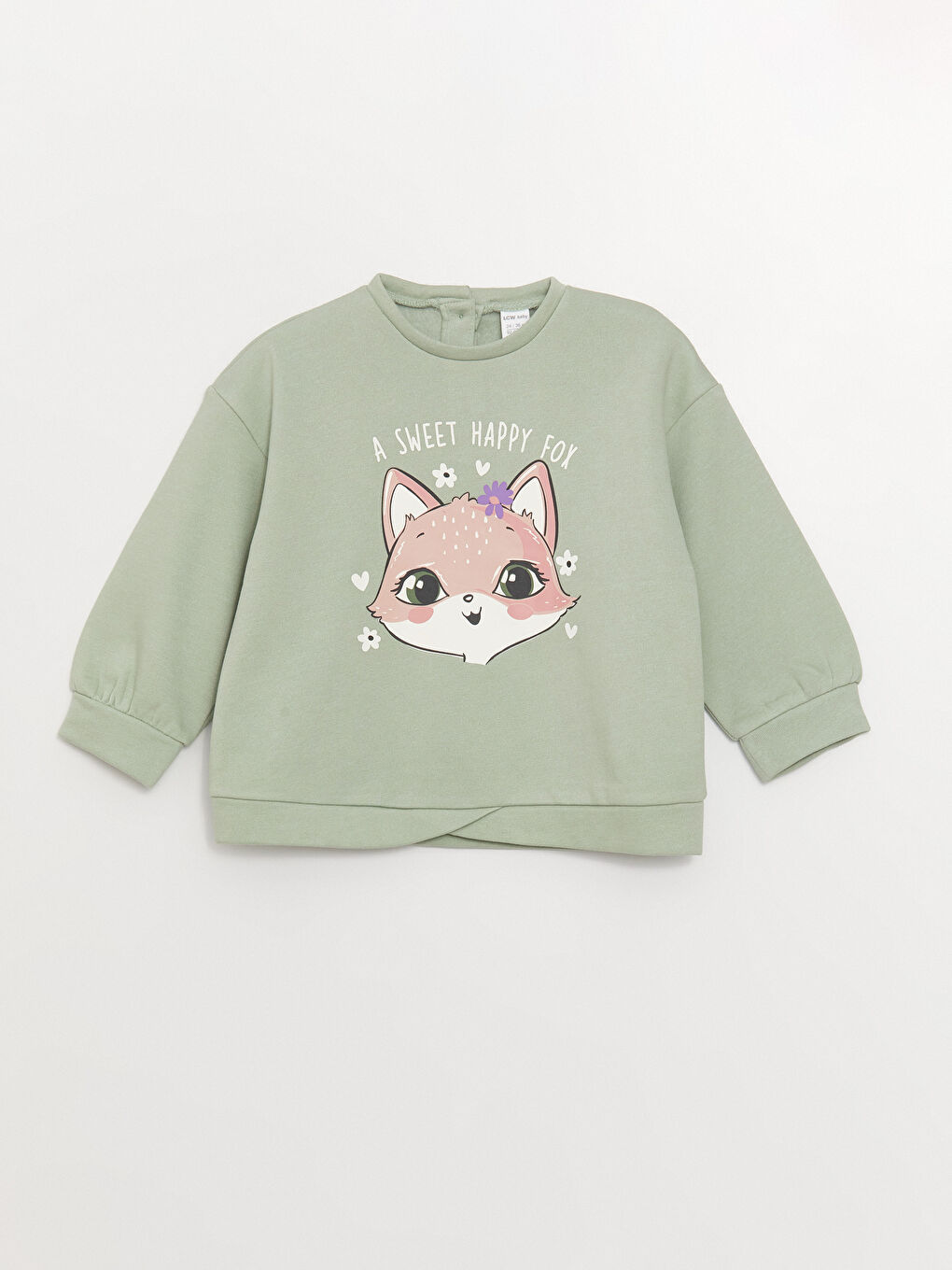 Свитшот с круглым вырезом, длинным рукавом и принтом для малышек девочек