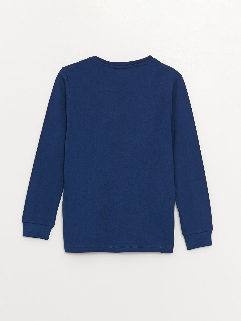 Lacivert Bisiklet Yaka Baskılı Uzun Kollu Erkek Çocuk Pijama Takımı-2