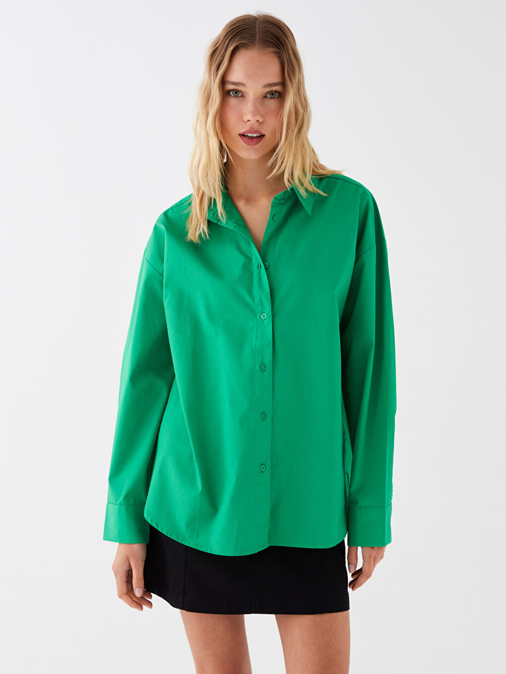 قميص بوبلين أوفراسايز للسيدات