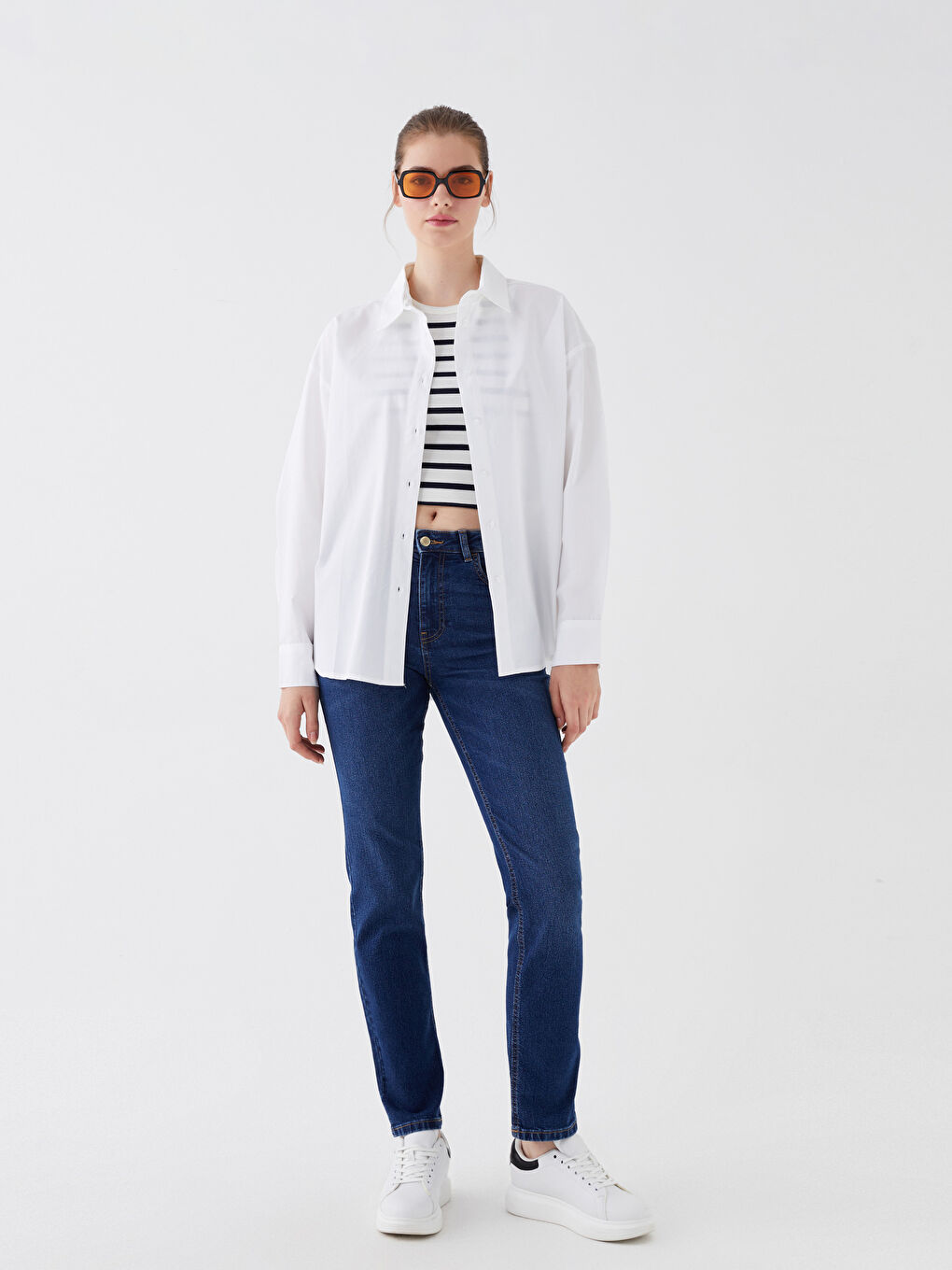 Oversize Poplin Women's Shirt -W36147Z8-Q6K