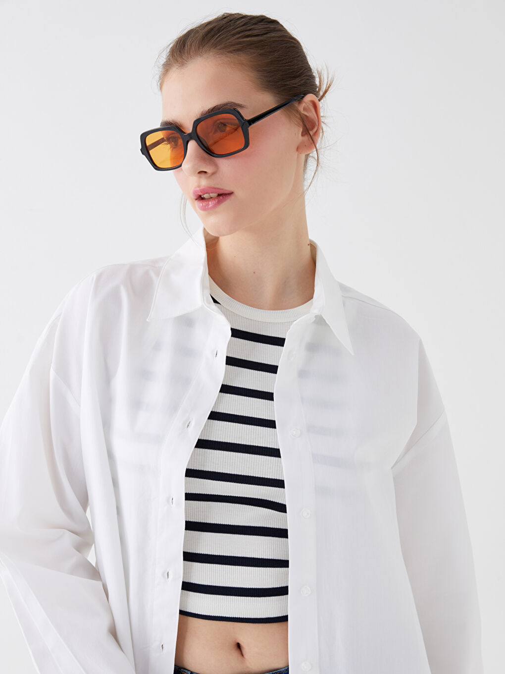 Oversize Poplin Women's Shirt -W36147Z8-Q6K