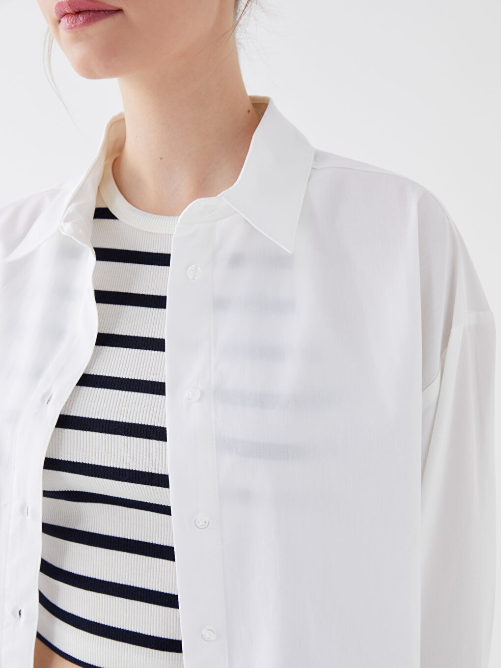 Oversize Poplin Women's Shirt -W36147Z8-Q6K