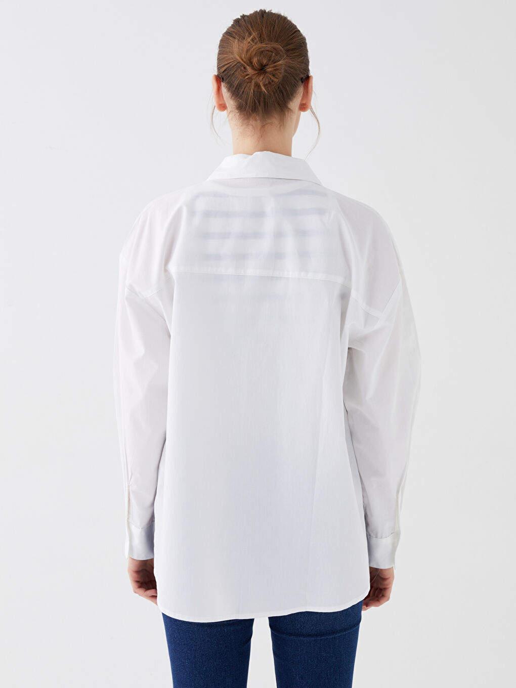 Oversize Poplin Women's Shirt -W36147Z8-Q6K
