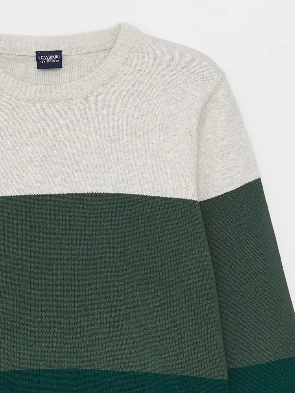 Crew Neck Color Block Long Sleeve Boys' Knitwear Sweater-1