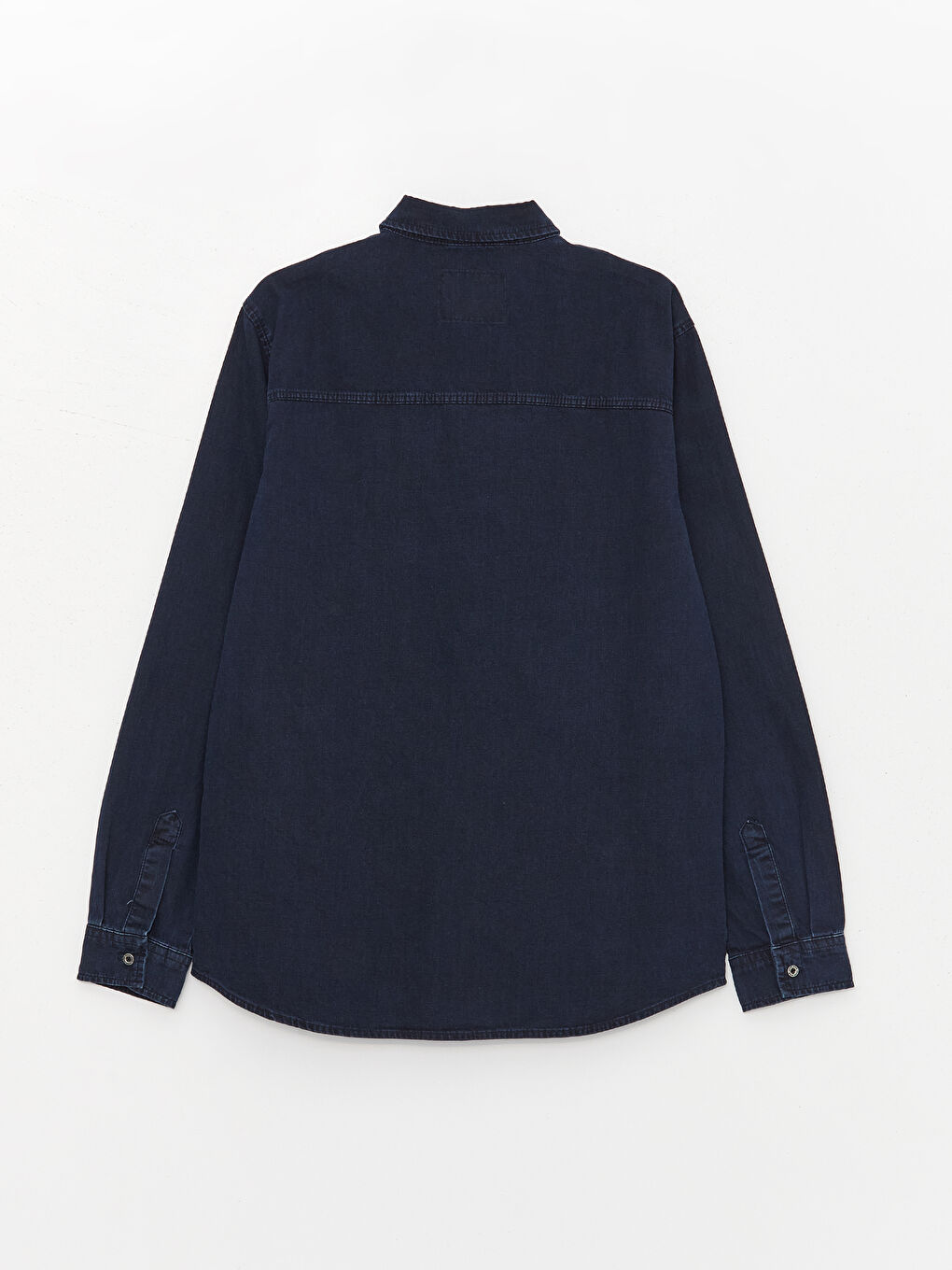 İndigo Slim Fit Uzun Kollu Erkek Jean Gömlek-6