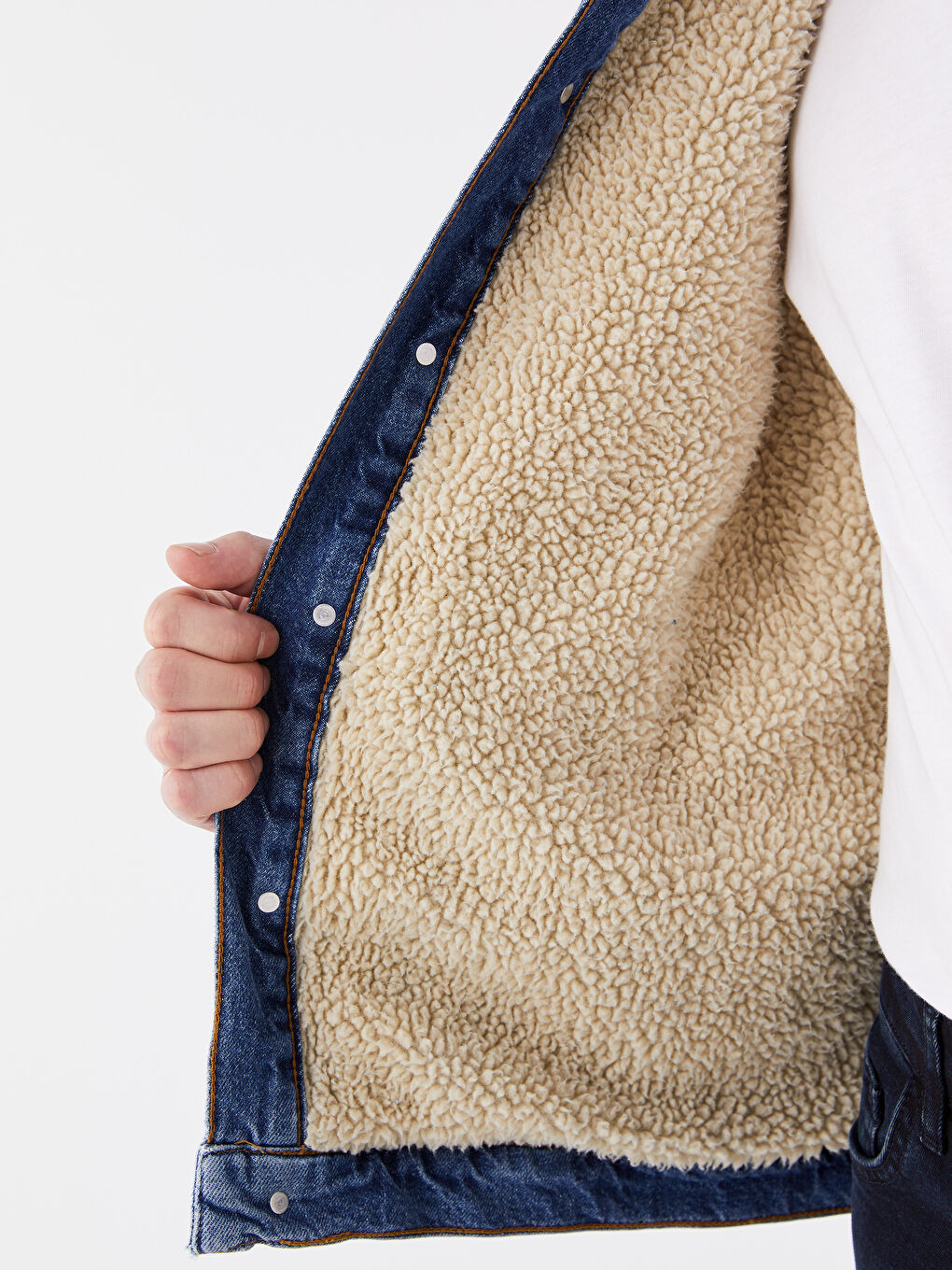 სტანდარტული ჭრა მამაკაცის ჯინსის ქურთუკი-4