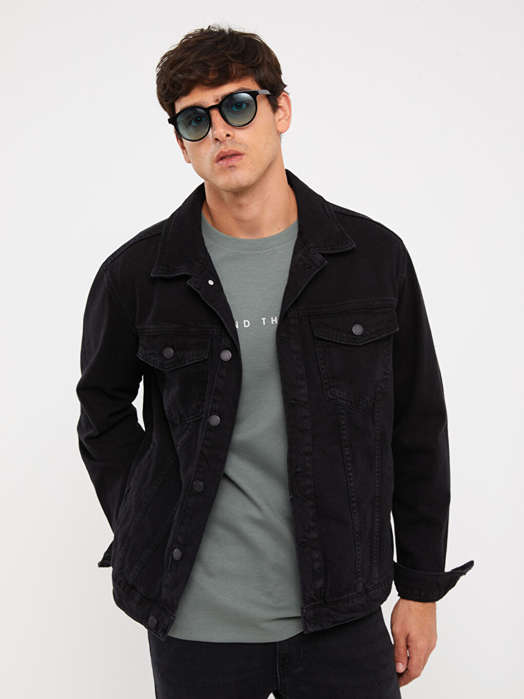 LCW Jeans Siyah Standart Kalıp Erkek Jean Ceket - 1