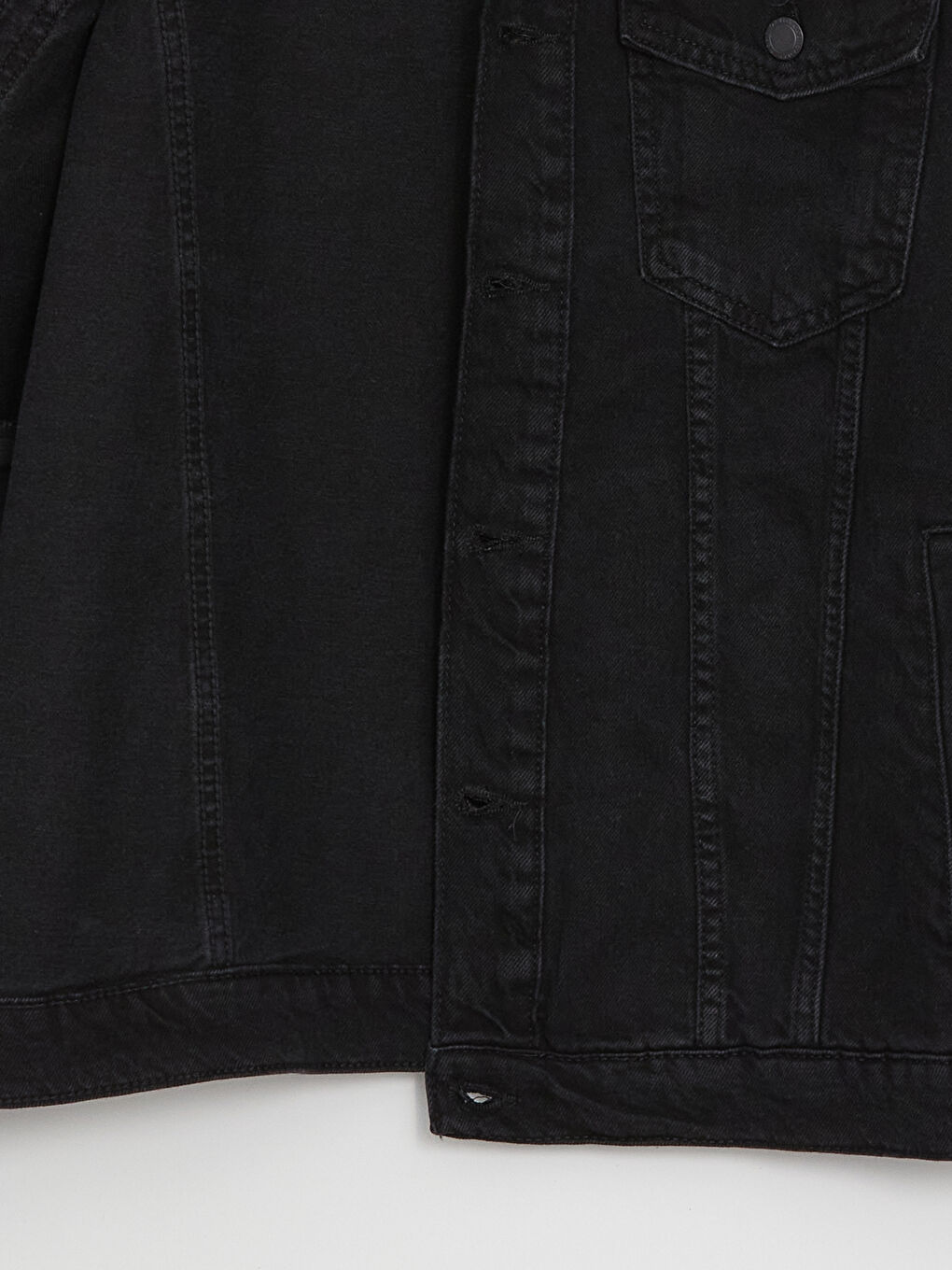 LCW Jeans Siyah Standart Kalıp Erkek Jean Ceket - 7
