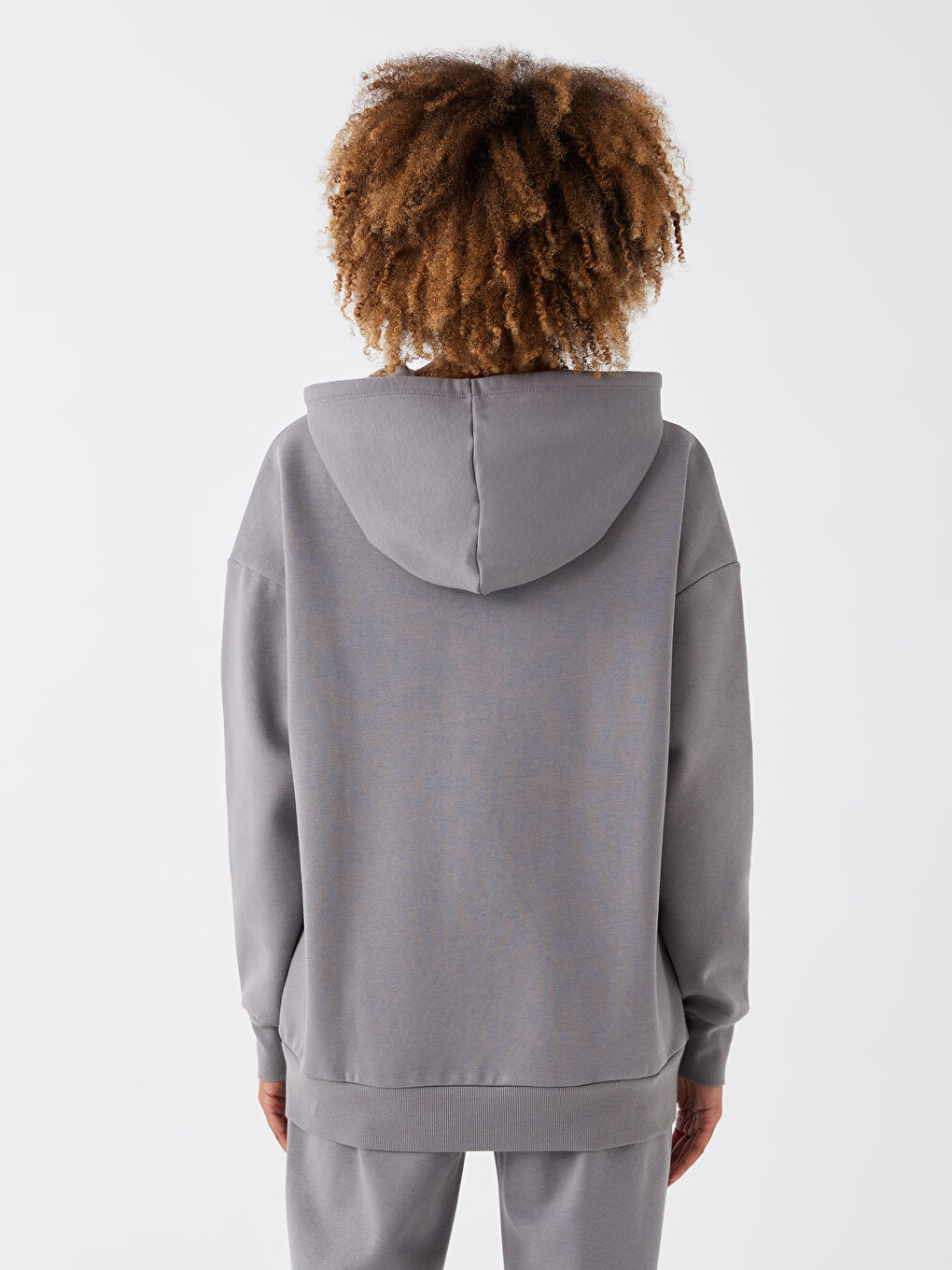XSIDE Düz Oversize Kadın Kalın Hoodie -W36211Z8-V3U
