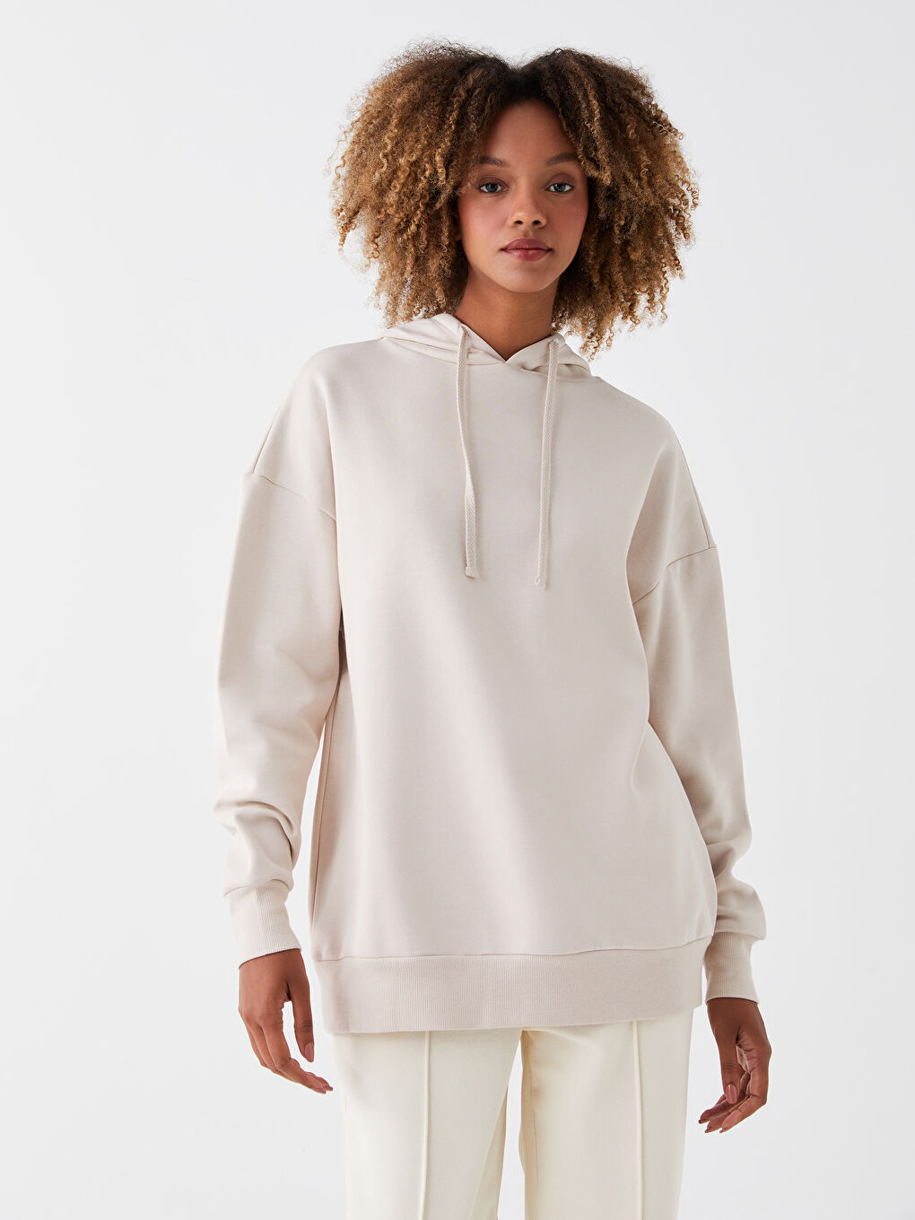 Однотонное Оверсайз Женское Толстое Худи