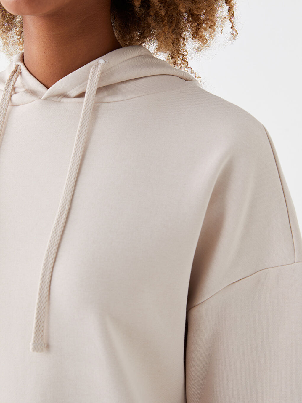 Однотонное Оверсайз Женское Толстое Худи-3