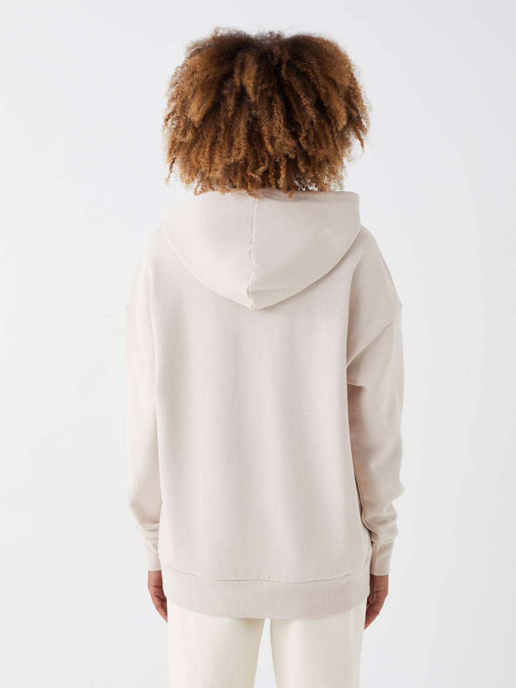 Однотонное Оверсайз Женское Толстое Худи-4