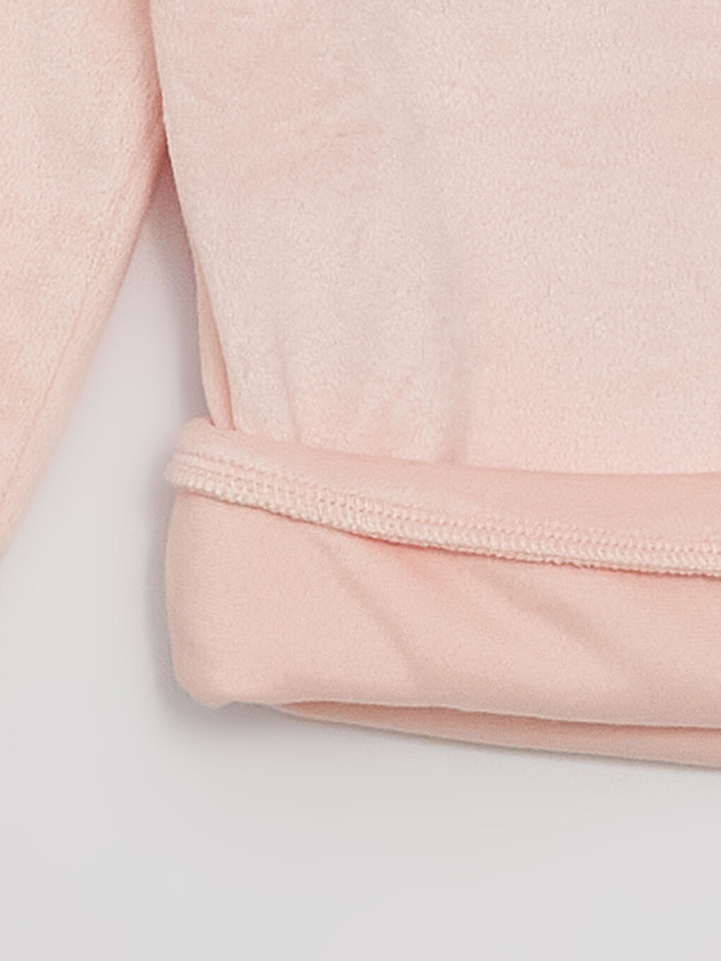 Pembe Bisiklet Yaka Uzun Kollu Kız Çocuk Kadife Pijama Takımı-2