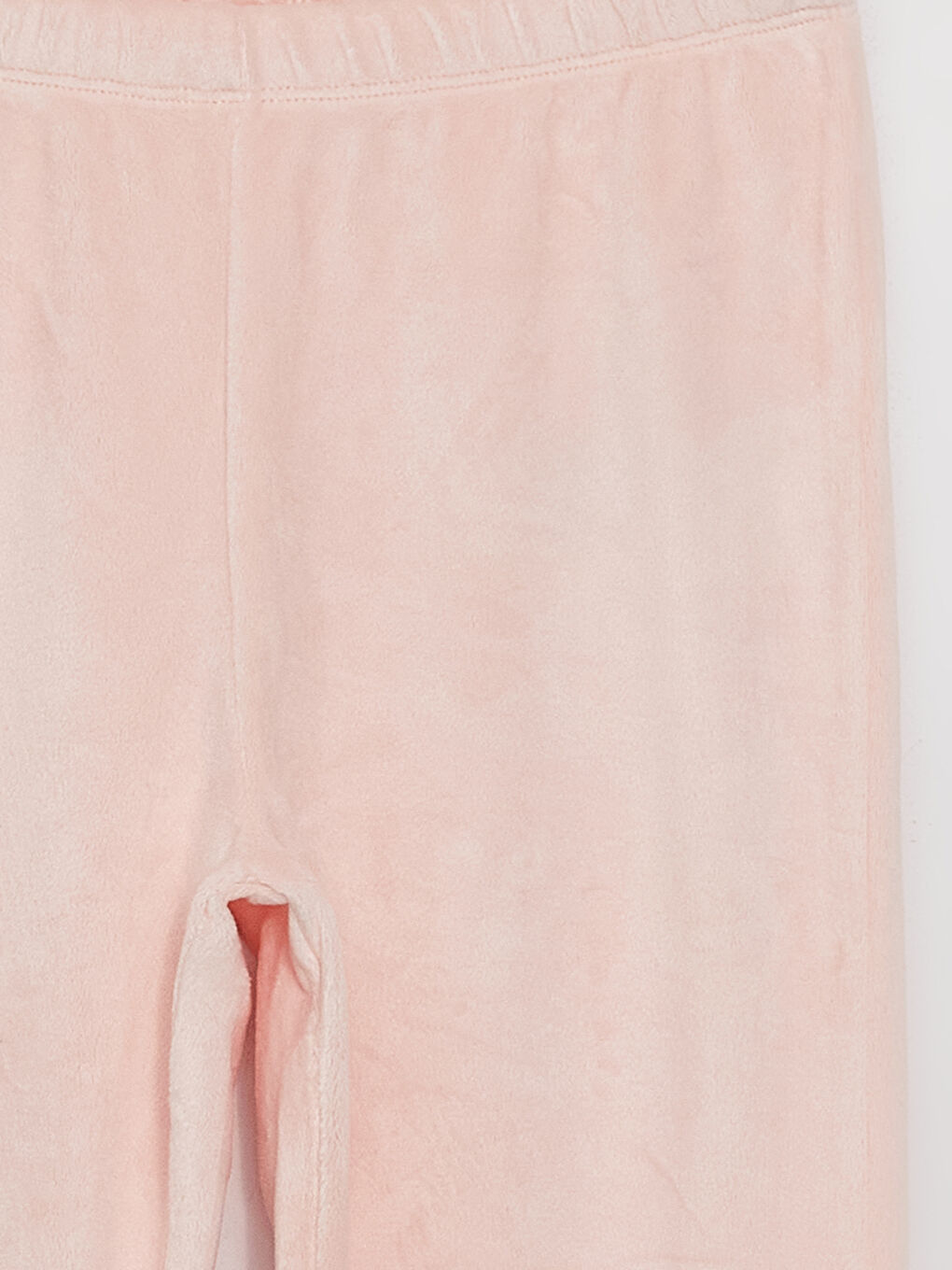 Pembe Bisiklet Yaka Uzun Kollu Kız Çocuk Kadife Pijama Takımı-5