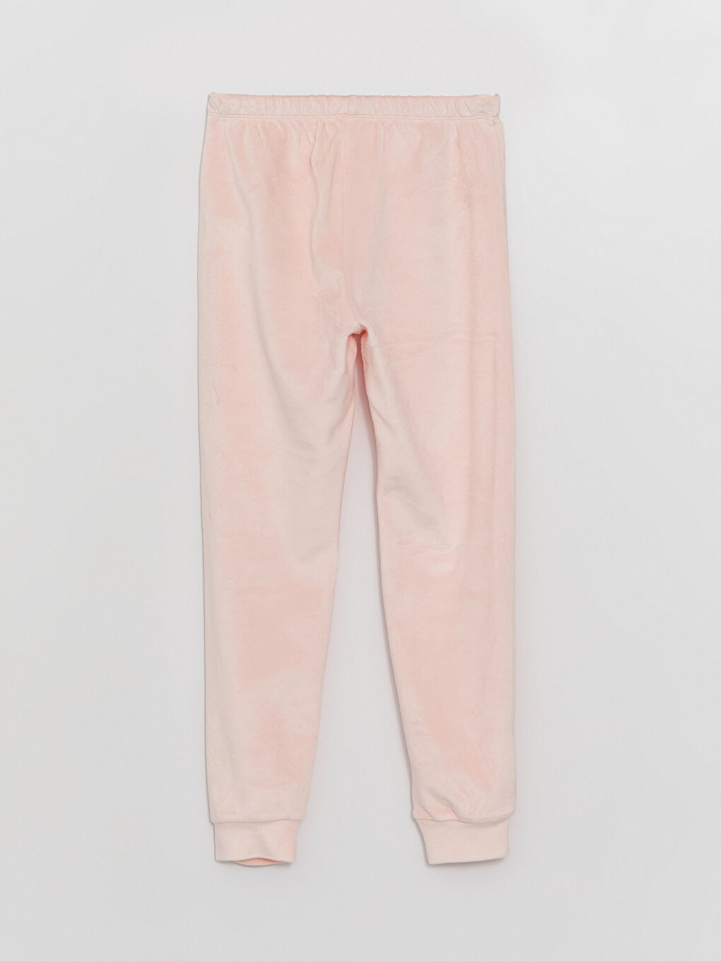 Pembe Bisiklet Yaka Uzun Kollu Kız Çocuk Kadife Pijama Takımı-6