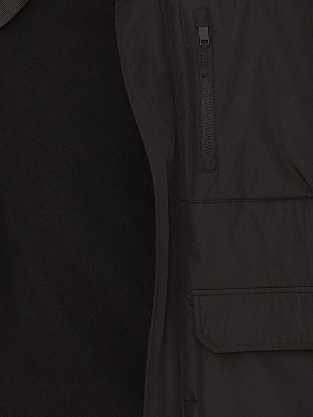 Siyah Standart Kalıp Kapüşonlu Erkek Şişme Mont-10