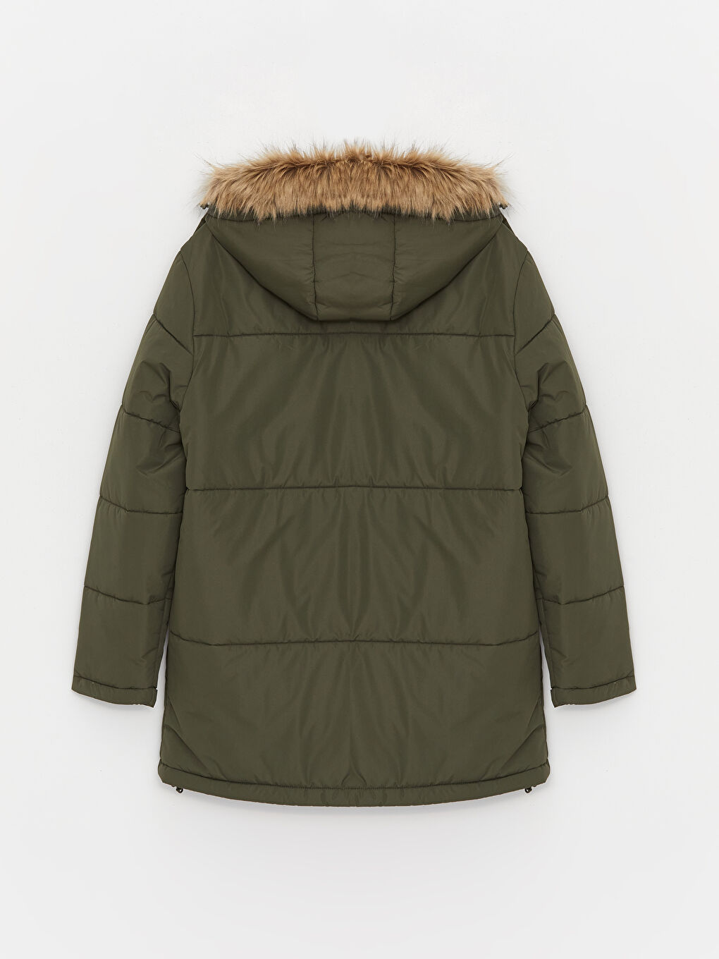 Yeşil Standart Kalıp Kapüşonlu Erkek Şişme Mont-7