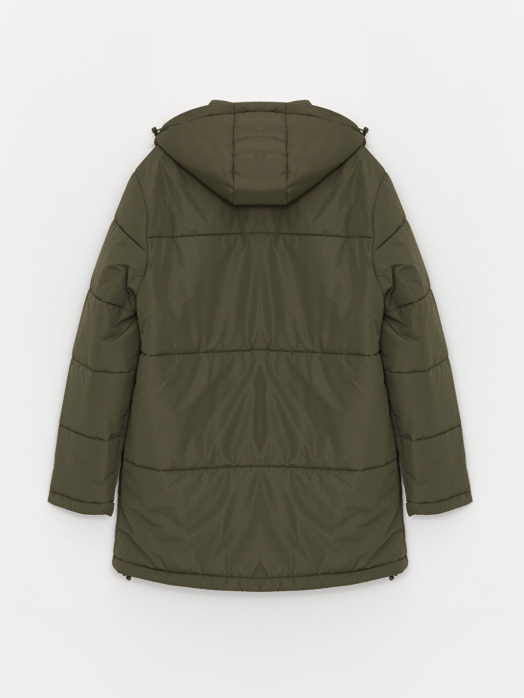 Yeşil Standart Kalıp Kapüşonlu Erkek Şişme Mont-8