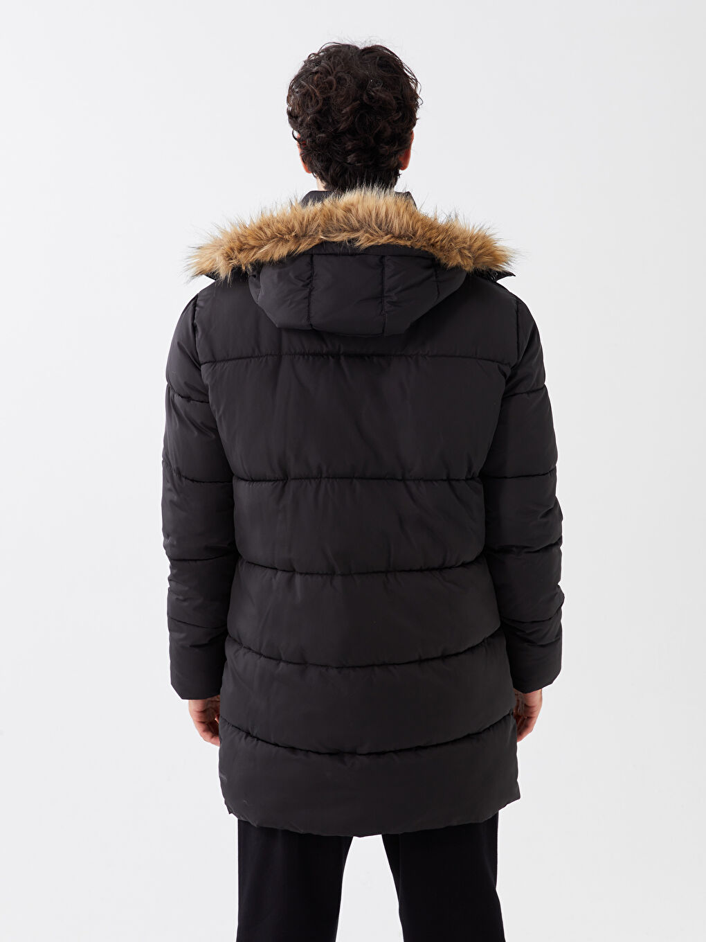 Relaxed Fit Hooded Men's Puffer Coat-4