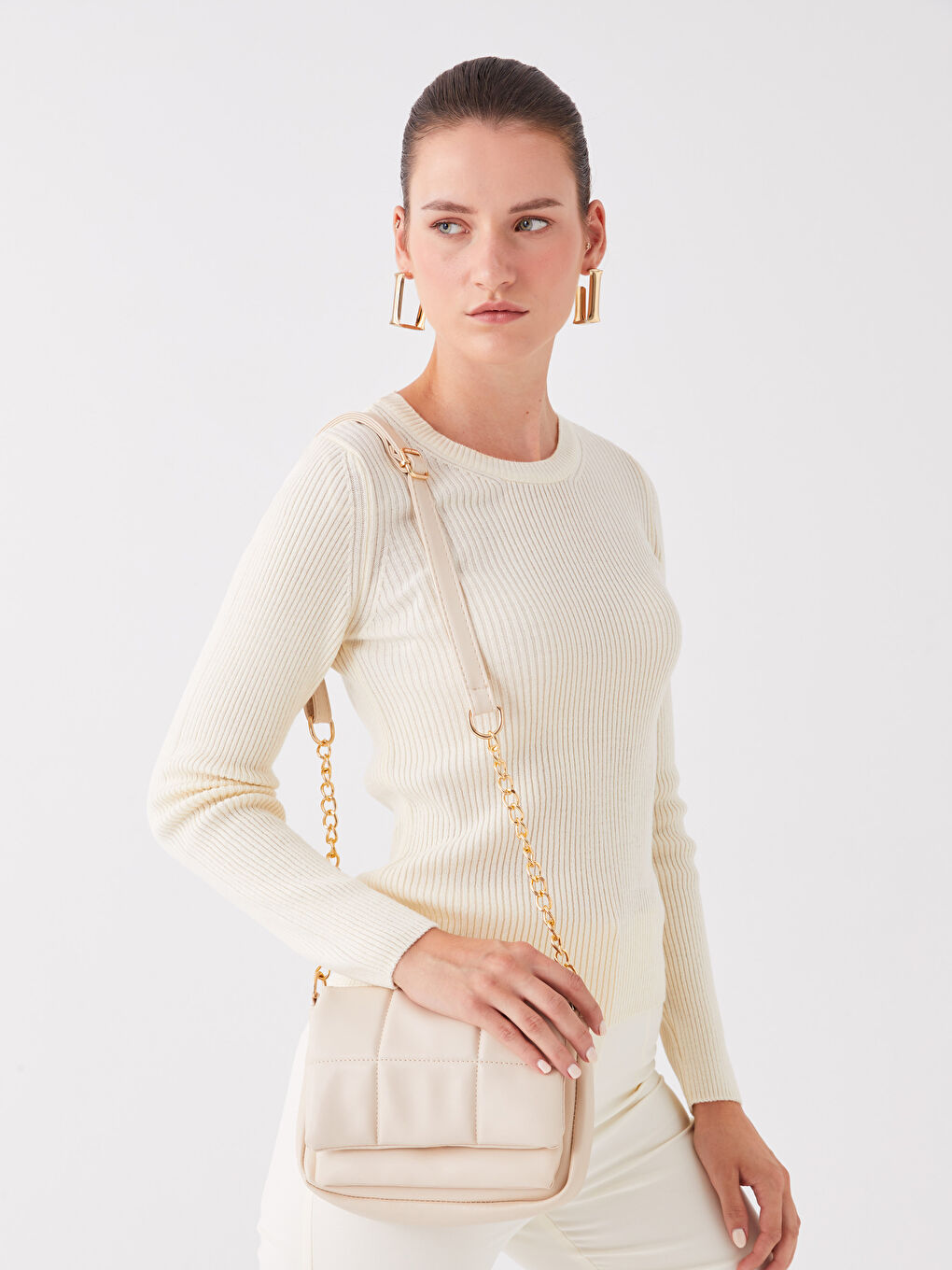 Leather Look Patterned Women Bag