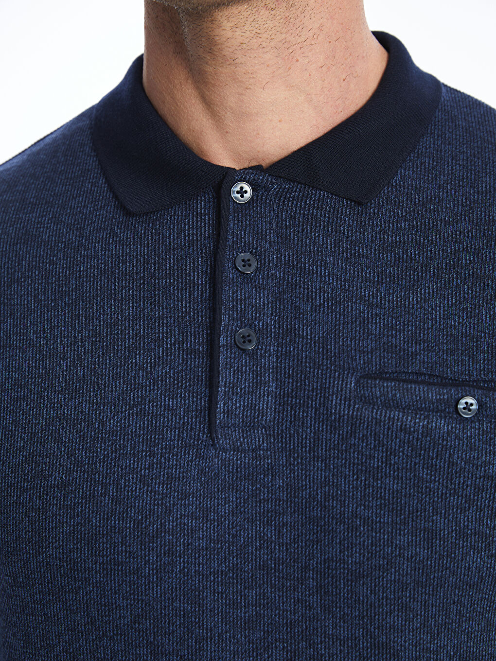 LCWAIKIKI Classic Polo Neck Long Sleeve Men's Sweatshirt -W36269Z8-DWP