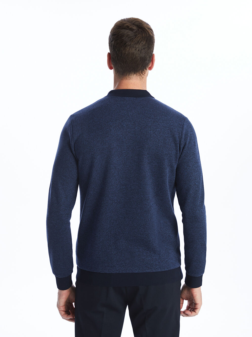 LCWAIKIKI Classic Polo Neck Long Sleeve Men's Sweatshirt -W36269Z8-DWP