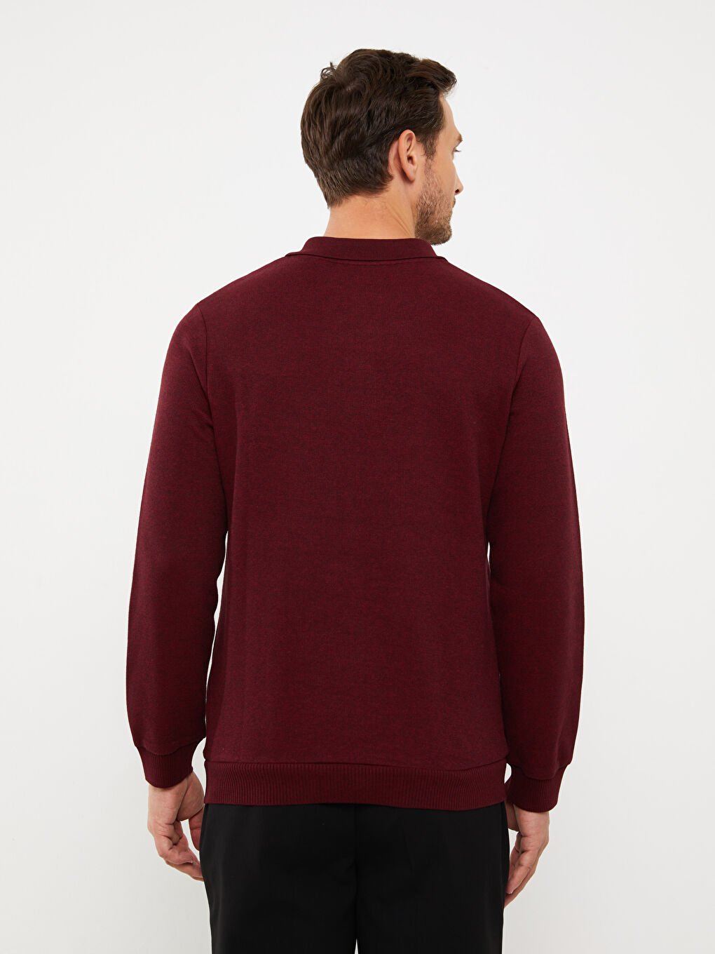 LCWAIKIKI Classic Polo Neck Long Sleeve Men's Sweatshirt -W36269Z8-MJA