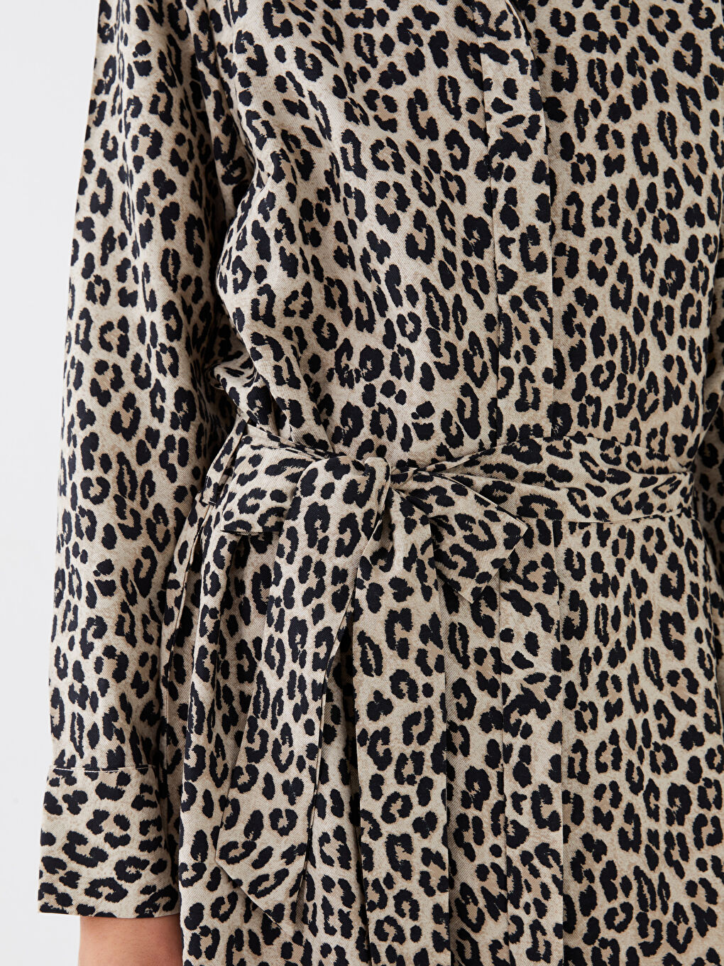 Robe Chemise à Motifs à Manches Longues pour Femmes-3