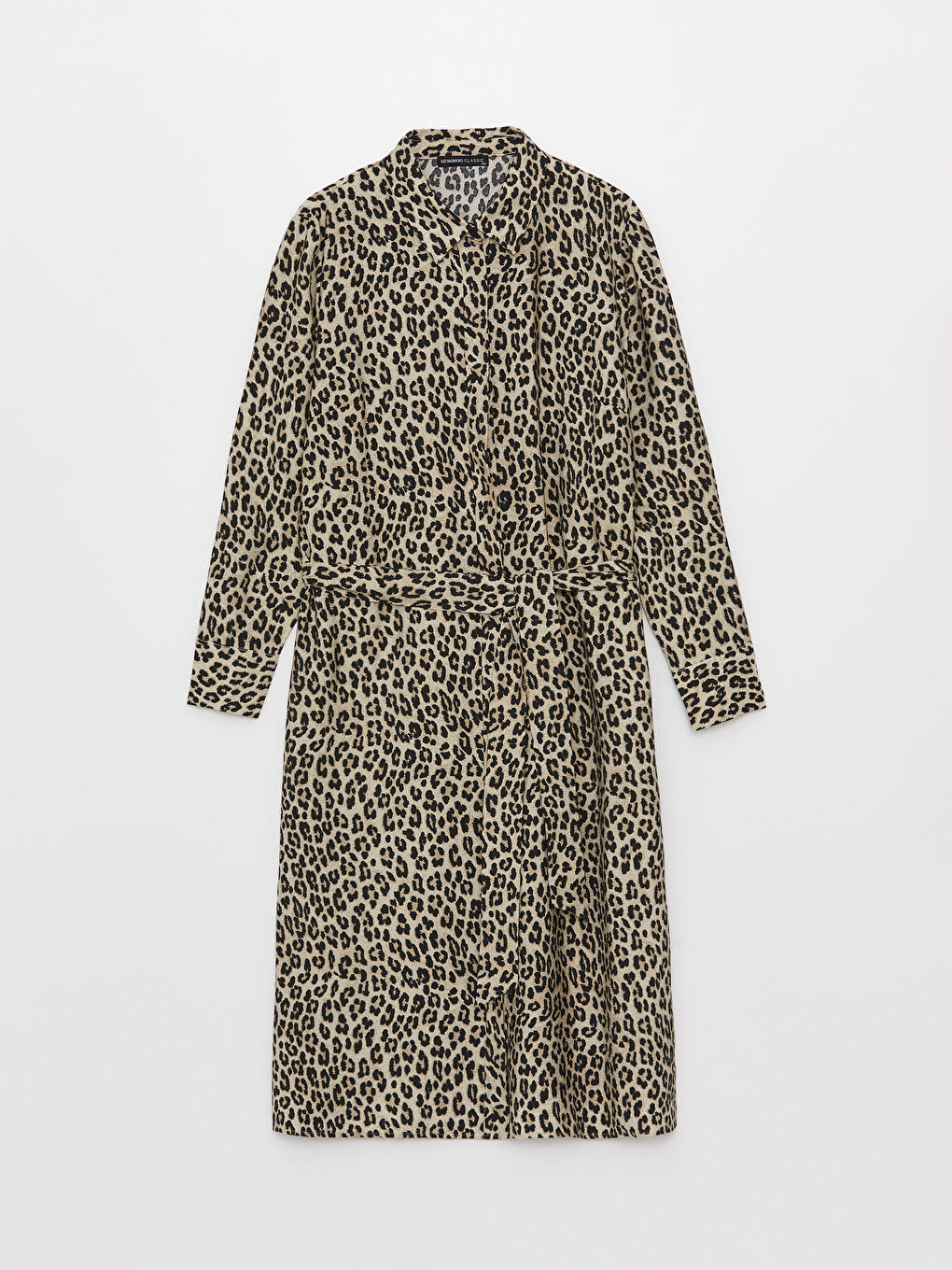 Robe Chemise à Motifs à Manches Longues pour Femmes-5