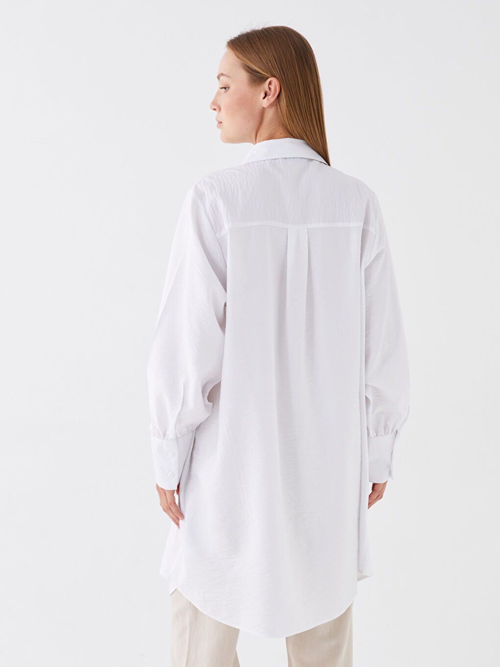 LCWAIKIKI Classic Schlichte Langarm Damen Hemd-Tunika -W36298Z8-Q6K