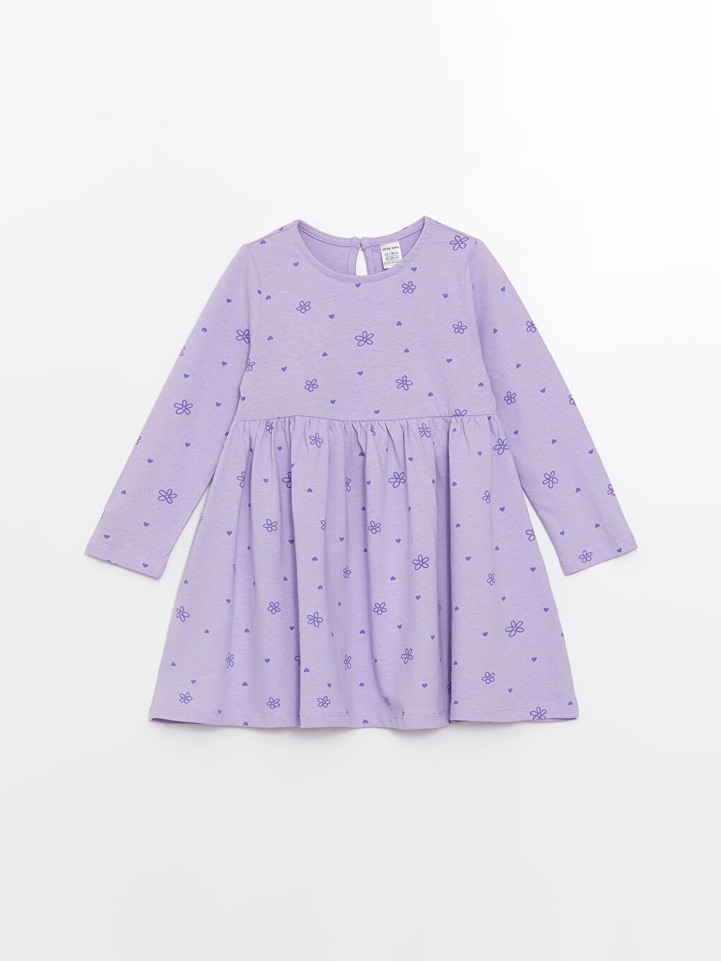 LCW baby Crew Neck Long Sleeve Patterned Baby Girls' Dress -W36324Z1-LS9