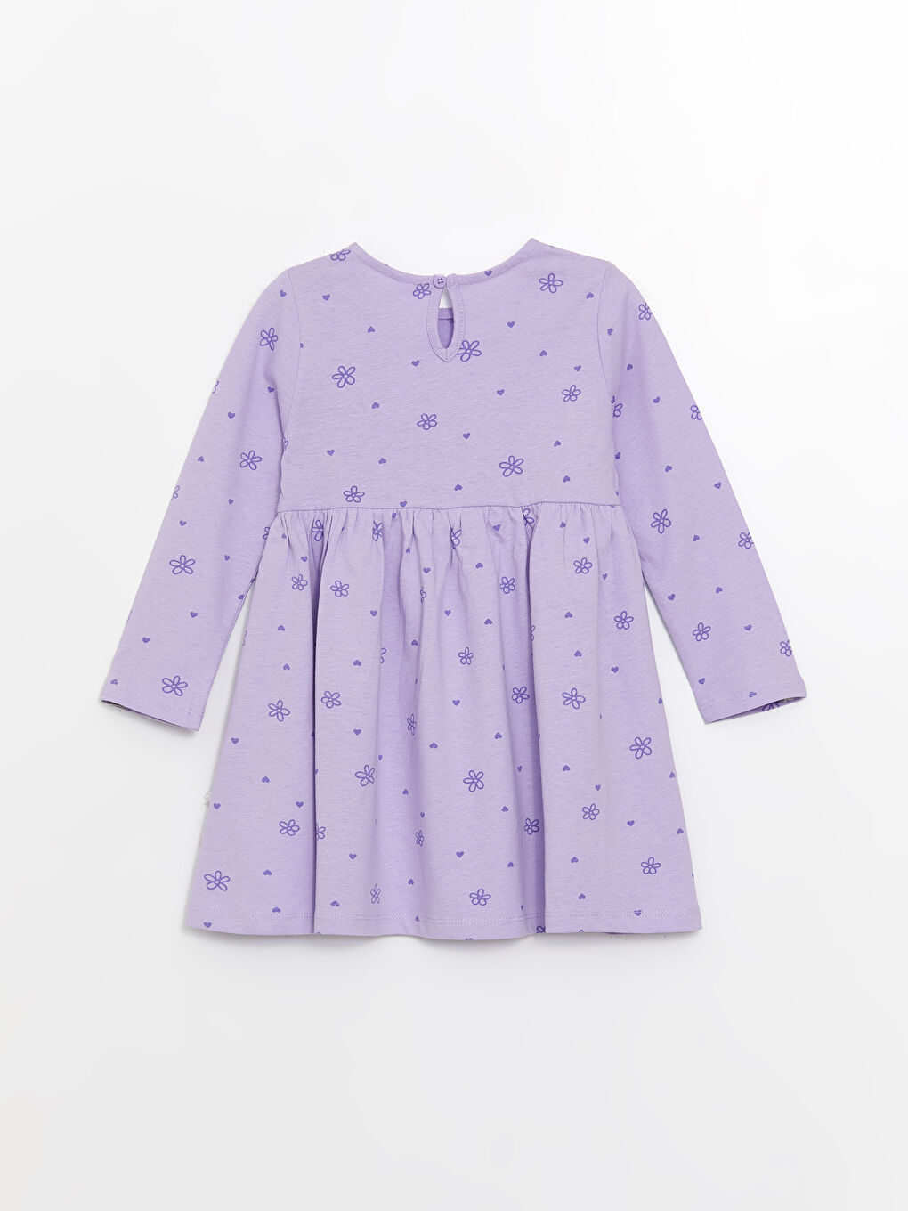 LCW baby Crew Neck Long Sleeve Patterned Baby Girls' Dress -W36324Z1-LS9