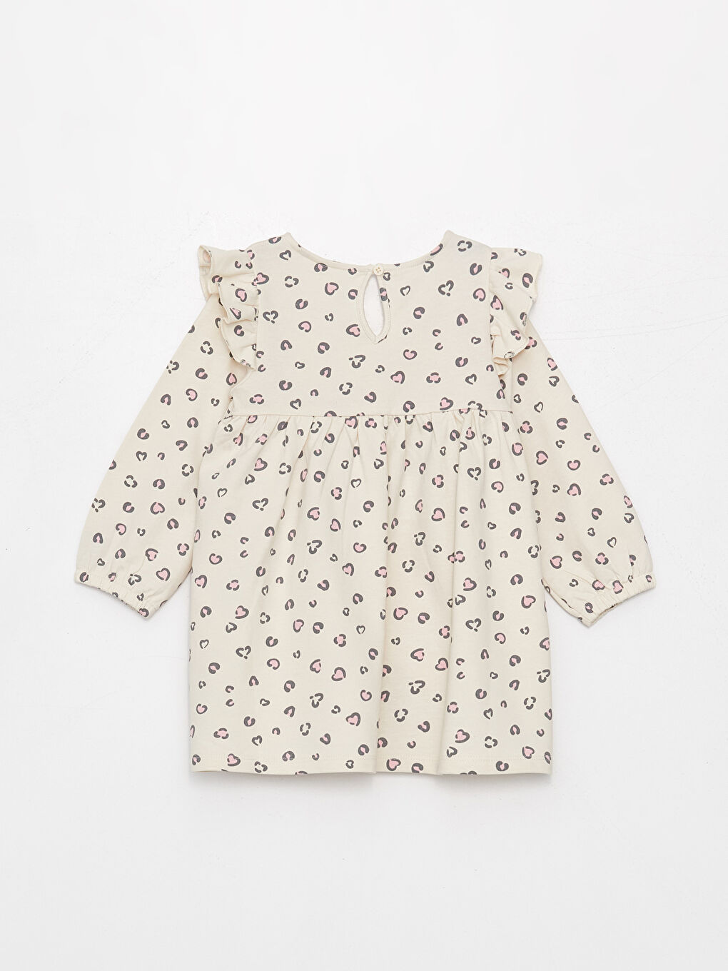 Платье для малышек девочек с круглым вырезом и узором-1