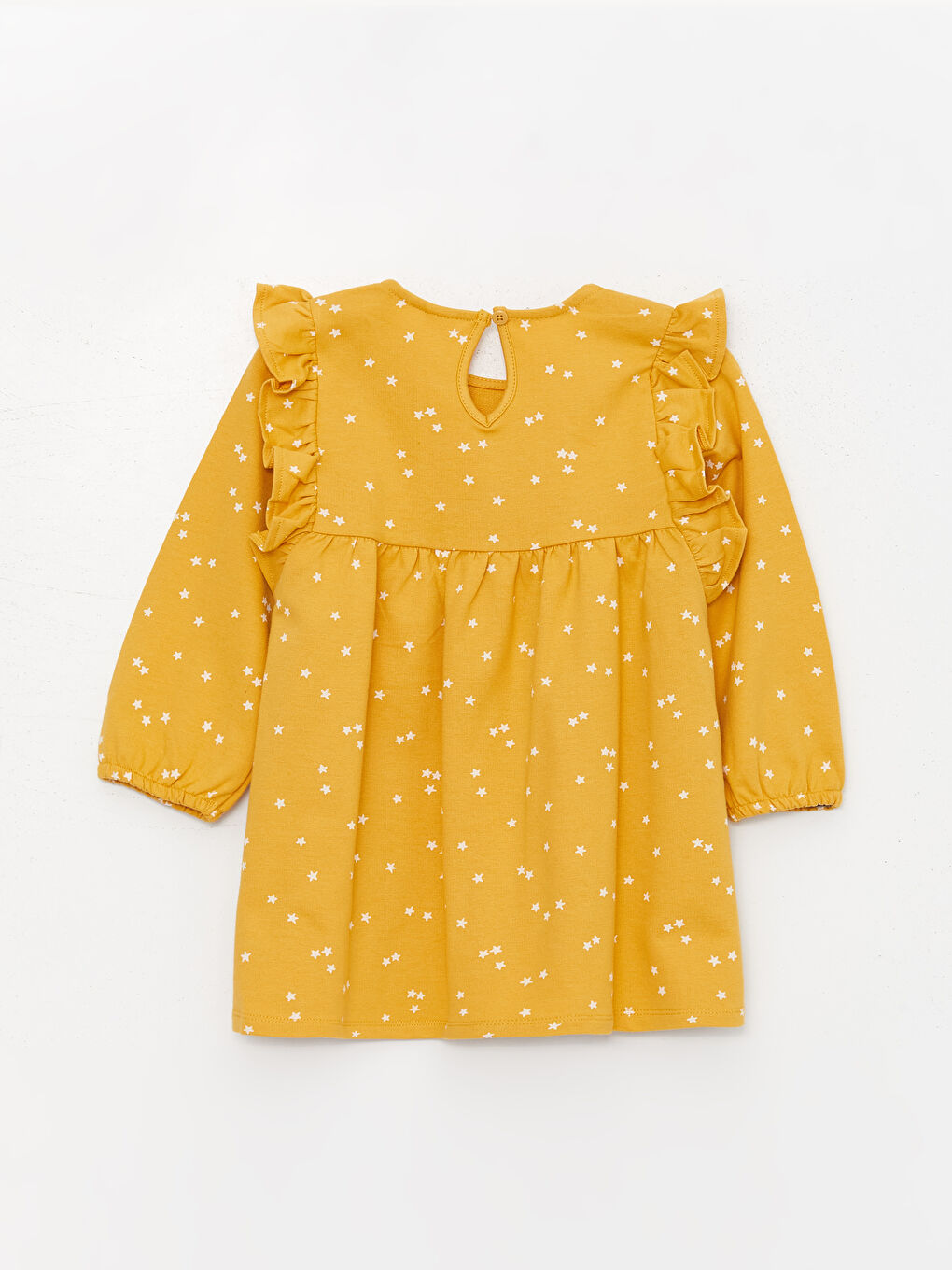 فستان للبنات الرضع بنقشة وياقة دائرية-1