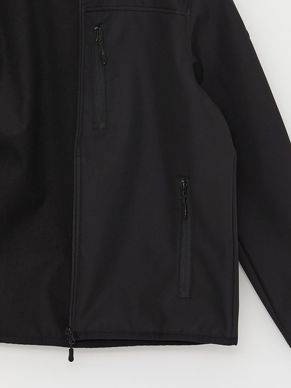 Siyah Standart Kalıp Kapüşonlu Erkek Mont-8