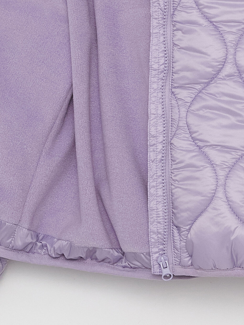 Mor Kapüşonlu Kapitone Kız Çocuk Mont-5