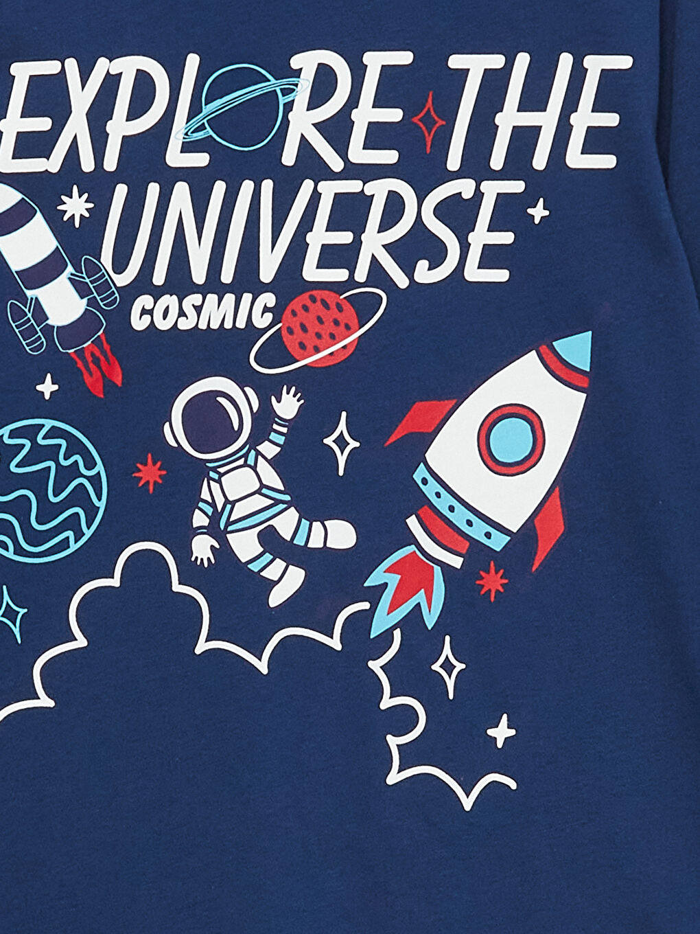 Crew Neck Printed Long Sleeve Boys' Pyjama Set-2