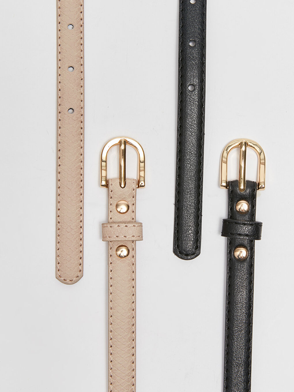 Leather Look Patterned Women's Belt 2-Pack-4