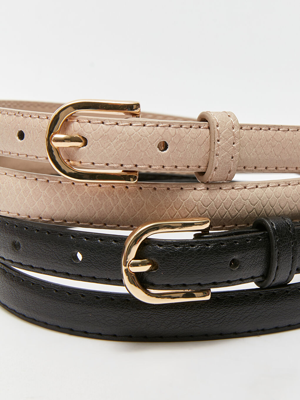 Leather Look Patterned Women's Belt 2-Pack-5