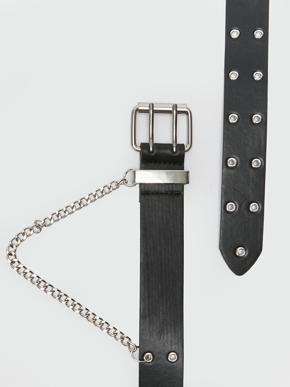 Leather-Look Chain Detailed Women's Belt-2
