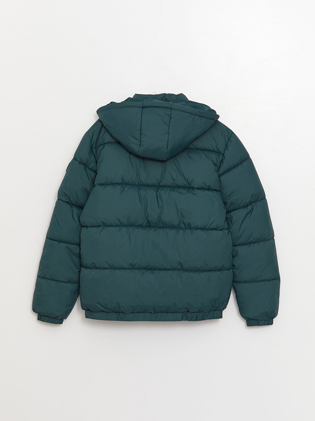 Petrol Standart Kalıp Kapüşonlu Erkek Şişme Mont-7