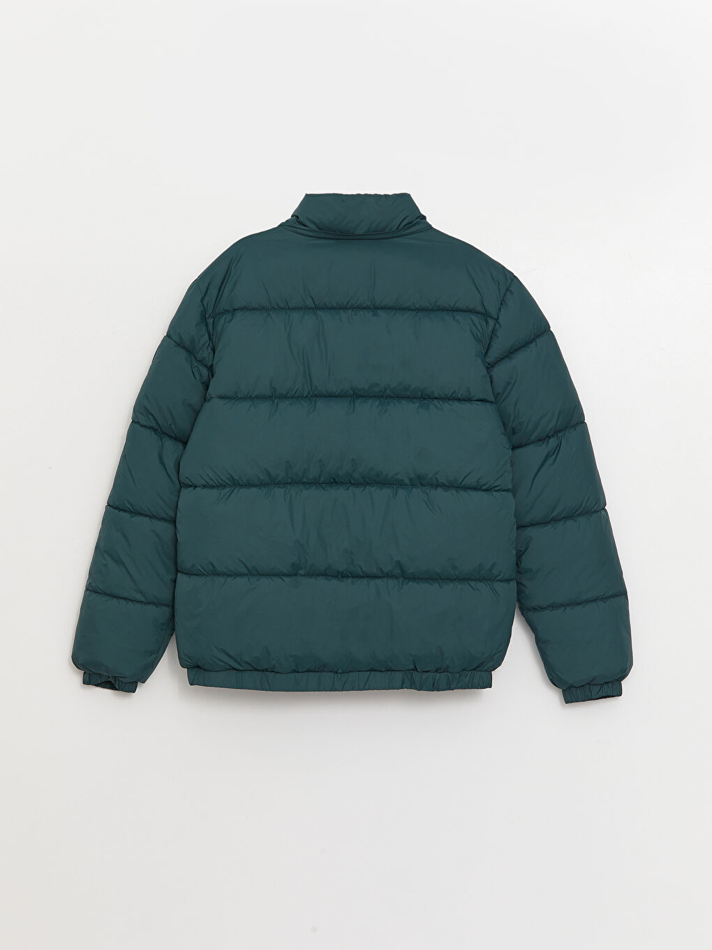 Petrol Standart Kalıp Kapüşonlu Erkek Şişme Mont-8