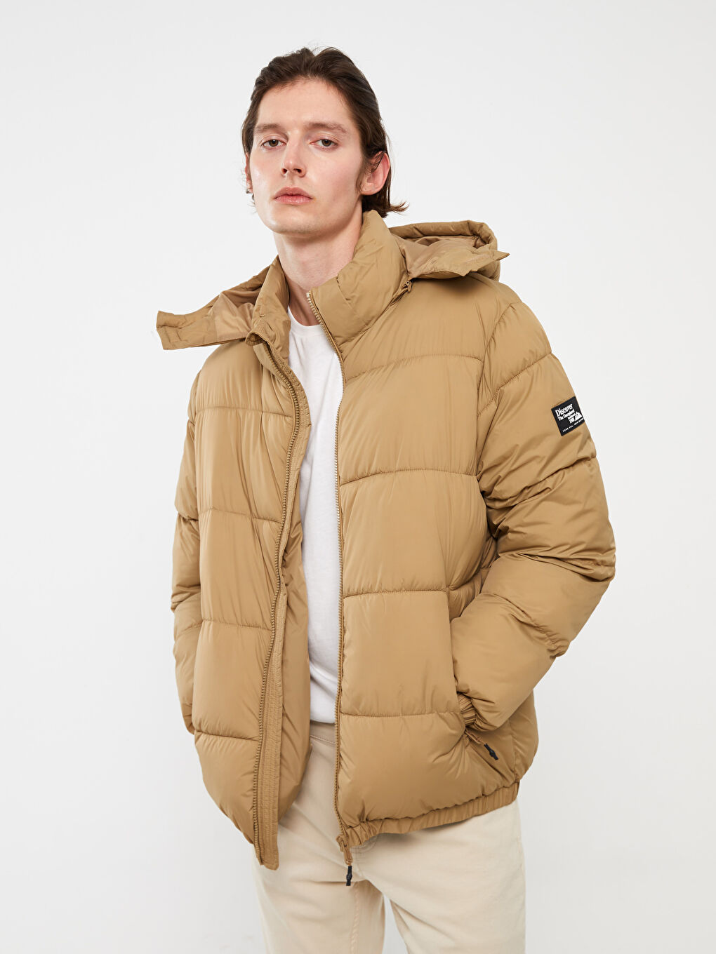 Standard Fit Hooded Men's Puffer Coat